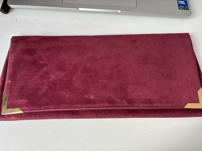New Vintage Suede Effect Clutch Bag