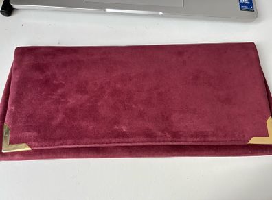 New Vintage Suede Effect Clutch Bag
