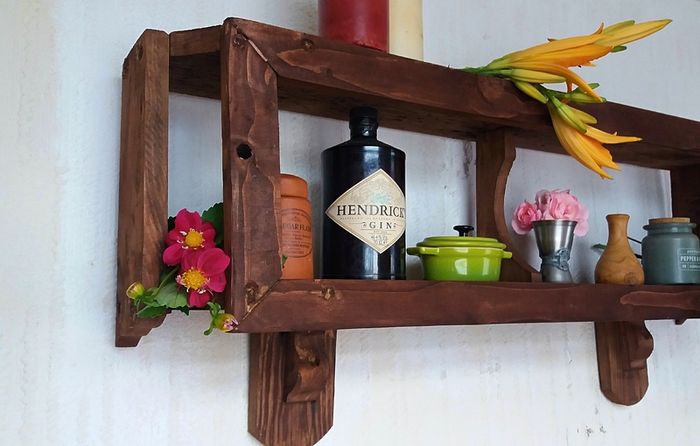 NEW Rustic Cubby Box Floating Shelf