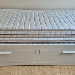 Ikea day bed, 2 mattresses and 2 mattress toppers