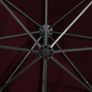 Cantilever Umbrella with Pole and LED Lights Bordeaux Red 300cm Image 4