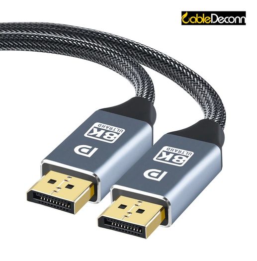 CableDeconn 5M Premium DisplayPort 1.4 UHD/3D 8K (7680x4320@60Hz) 32.4Gbps (Aluminum Alloy/Nylon Braided/Gold Plated) Cable (Brand New/Warranty)