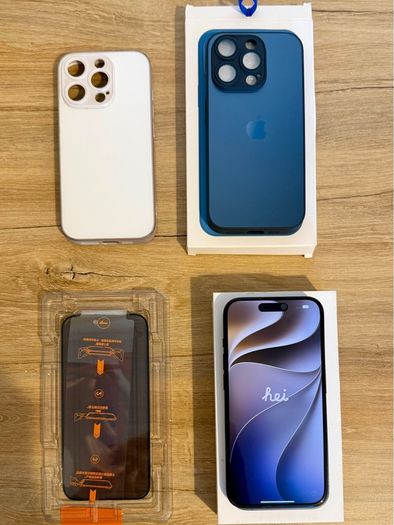 iPhone 15 Pro 256GB Blue Titanium - Excellent Condition + Extras
