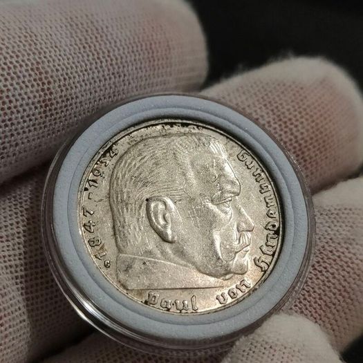 2 Reichsmark 1938 G Karlsruhe WW2 Silver Coin third Reich