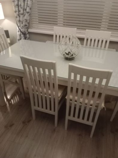 Table and six chairs