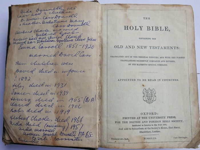 Vintage 1804 Holy Bible, Old and New Testaments, Oxford, The British And Foreign Society