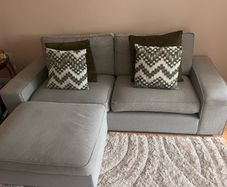 kivik grey 3 seater and footstool