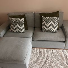 kivik grey 3 seater and footstool