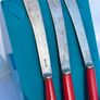 Vintage Butter Knives Red Bakelite Handles - EP NS Sheffield Image 4