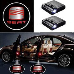 2pcs Car Welcome Light For Seat Logo LED Door Light Laser Projector Lights Signal Lamp For Seat ibiza 6L cordoba toledo 1M Leon