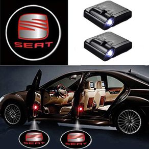 2pcs Car Welcome Light For Seat Logo LED Door Light Laser Projector Lights Signal Lamp For Seat ibiza 6L cordoba toledo 1M Leon
