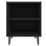 _Bed Cabinet with Metal Legs Black 40x30x50 cm Image 3