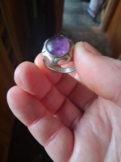 Vintage Amethyst Sterling Silver Ring(7.2g)