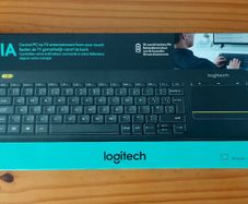 Keyboard, Logitech K400 Plus Wireless Touch TV Keyboard With Easy Media Control and Built-in Touchpad, new, unopened.