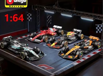BURAGO 1:64 Formula 1 World Championship Acrylic Display Box with Base Alloy Model Car Ornament