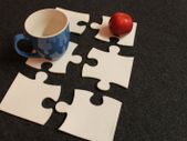 Felt Coasters Home Decor - set of 6 Puzzle Design Laser Cut
