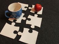 main image for ad Felt Coasters Home Decor - set of 6 Puzzle Design Laser Cut