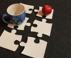 Felt Coasters Home Decor - set of 6 Puzzle Design Laser Cut