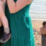Sezane 100% silk green dress Image 4