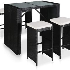 _Bar Set 9-Piece Poly rattan glass garden bar garden furniture