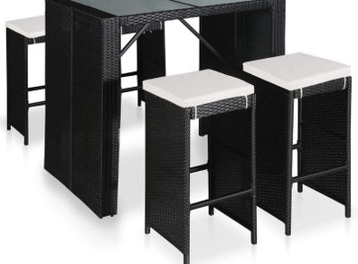 _Bar Set 9-Piece Poly rattan glass garden bar garden furniture