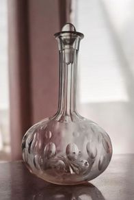 Antique Victorian Clear Glass Decanter with Original Stopper