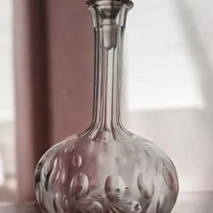 Antique Victorian Clear Glass Decanter with Original Stopper