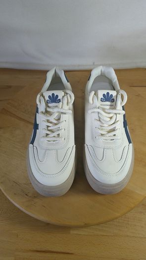 New Fashionsport White & Blue Platform Trainers Sneakers EU 40 / UK / Ire 6.5