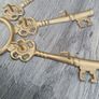 Vintage Brass Key Hooks Image 2
