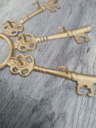 Vintage Brass Key Hooks