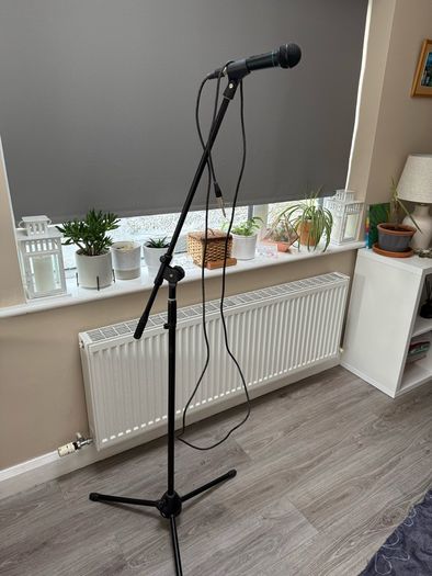 Stagg Microphone and Stand and x2 leads.