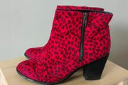 Leopard print ankle boots size 7