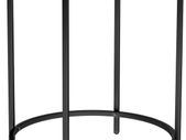 _Round Small Coffee Table Glass Table with Metal Frame Bedside Table Sofa Table Balcony Tempered Glass Black