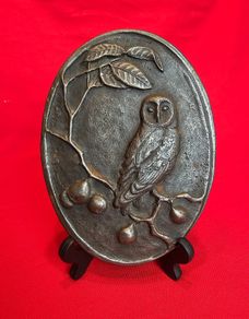 Vintage Irish Owl Wall Plaque  Wild Goose Studio by Kathleen Smyth