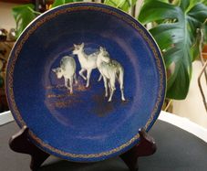 Wedgwood Powder Blue Lustre Plate Ground Animal Series Porcelain Antique James Hodgkiss SUPER RARE