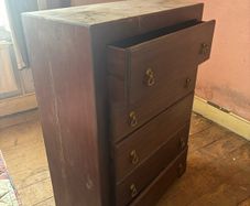 Solid wood chest of drawers.