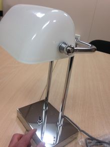 White Bankers Table Lamp