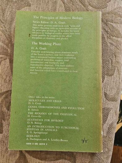 The Working Plant. By D.a. Coult. 1977 Paperback In Good Condition. See Photos For Same.