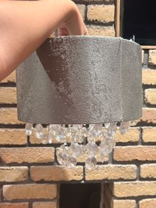 Crushed velvet and diamond lamp shade