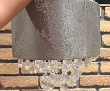 Crushed velvet and diamond lamp shade