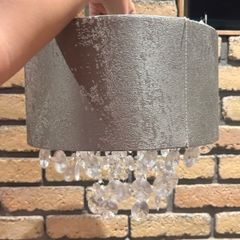 Crushed velvet and diamond lamp shade