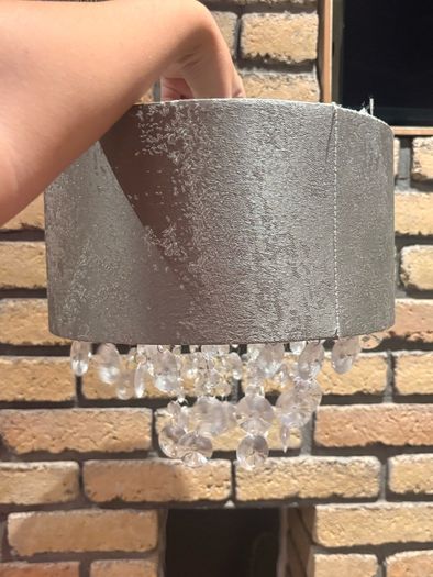 Crushed velvet and diamond lamp shade