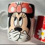 Set of Two Disney Minnie Mouse Ceramic Mugs Red White Polka Dot Cups Image 8