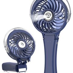 Upgraded Portable Handheld Misting Fan, Rechargeable Personal Mister Fan, Spray Water Mist Fans, Foldable Mini cooling Hand Fans for Summer Beach Travel Concerts, Gifts for Women(Royal Blue)