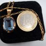 Vintage 9ct yellow gold aquamarine necklace Image 4