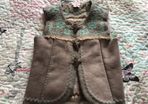 Girls Monsoon furry lined brown floral embroidery gilet body warmer