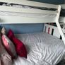 White solid wood sturdy double bed bunk Image 6