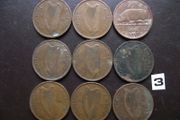 9 Irish half pennies (1928-1937)