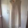 dress Bnwot 100% linen dress size 12 oatmeal with tie neck detail & lace base summer dress Image 3
