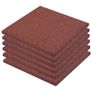 Fall Protection Tiles 6 pcs Rubber 50x50x3 cm Red Image 2